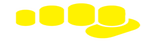 Gelbes Hand-Symbol mit fünf Fingern, das eine Geste darstellt.